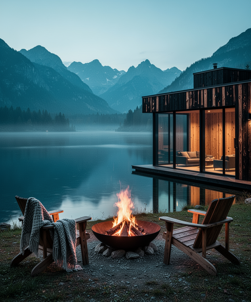 Lakeside fire pit